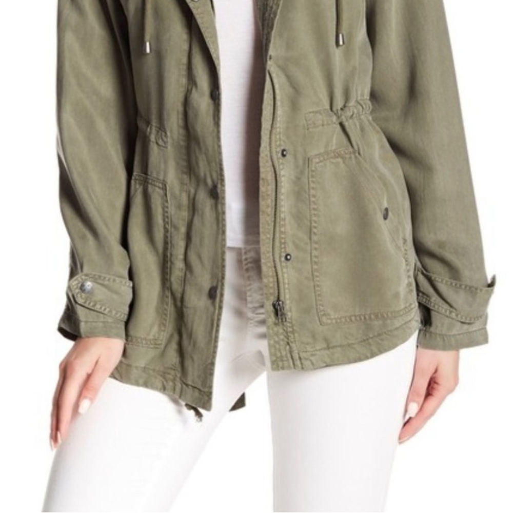 Max Jeans Green Utility Jacket with Hood - Picture 4 of 5